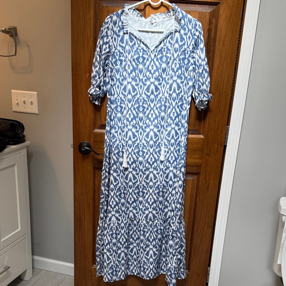 Amazon Blue and White Maxi Dress
